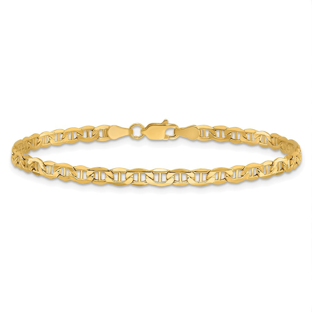 10k Yellow Gold 3.2 mm Semi-Solid Anchor Bracelet (1.66 grams)