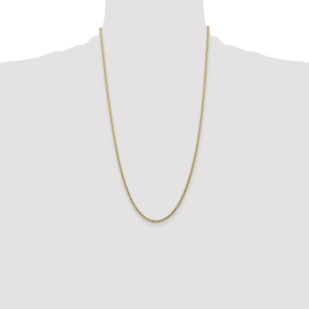 10k Yellow Gold 2.5 mm Semi-Solid Curb Link Chain (1.87 grams)