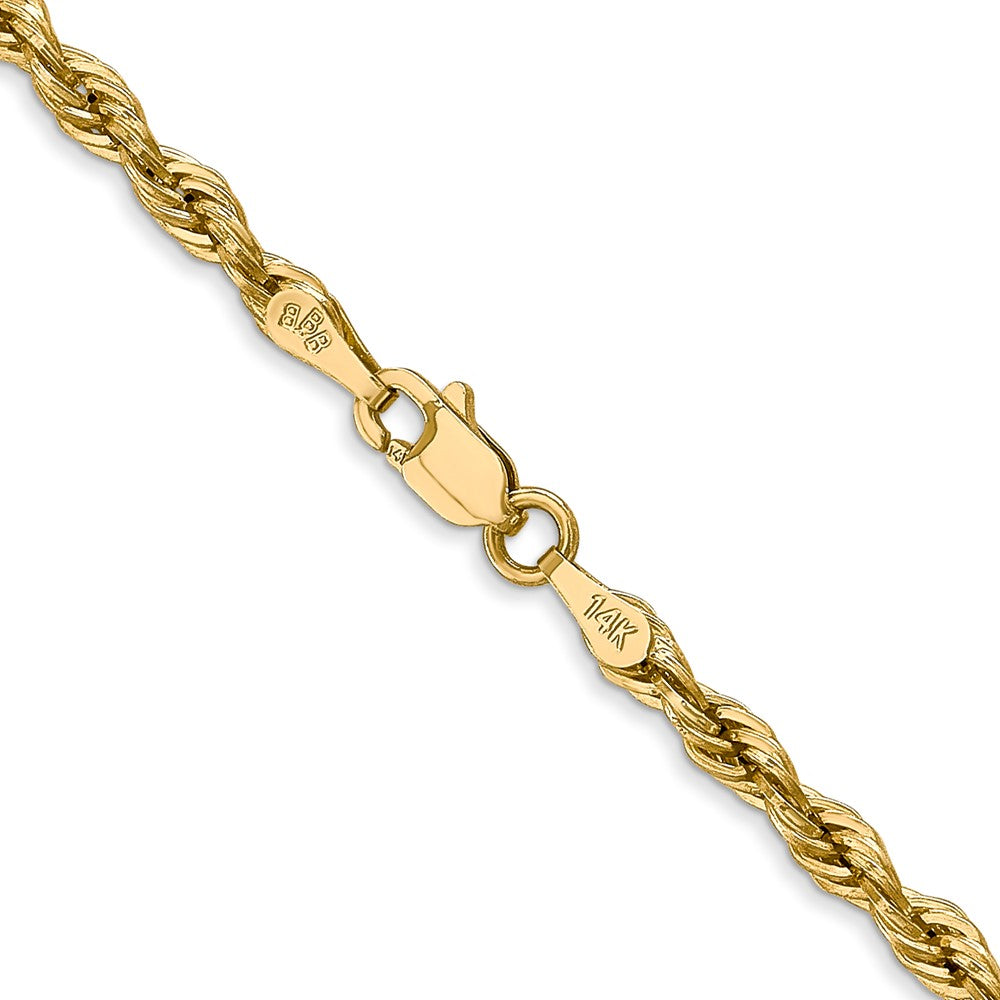 10k Yellow Gold 3 mm Semi-Solid Rope Chain