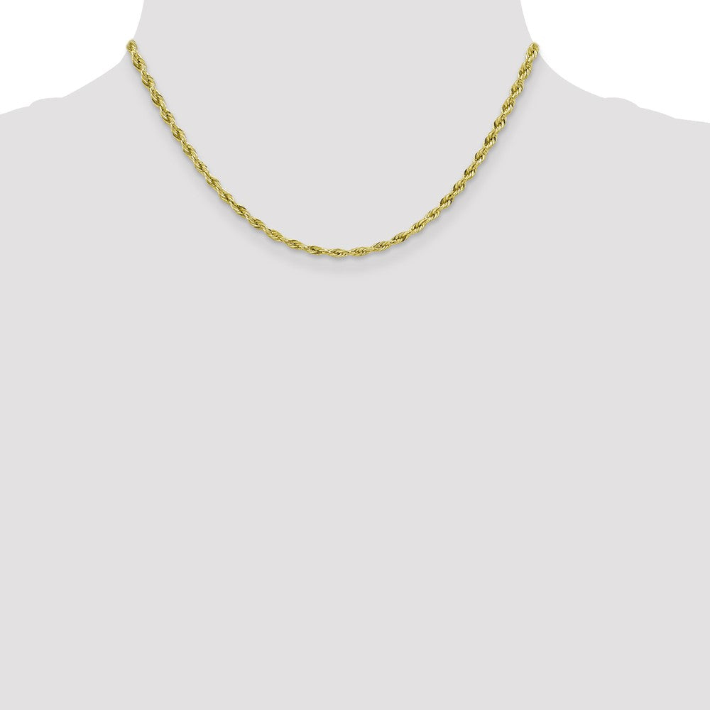 10k Yellow Gold 3 mm Semi-Solid Rope Chain