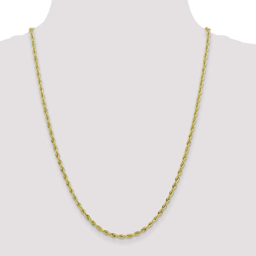 10k Yellow Gold 3 mm Semi-Solid Rope Chain