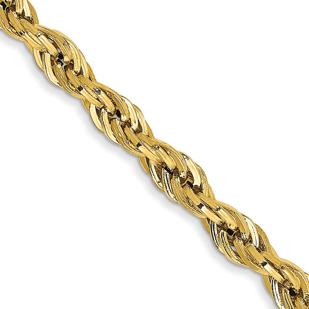 10k Yellow Gold 3 mm Semi-Solid Rope Chain
