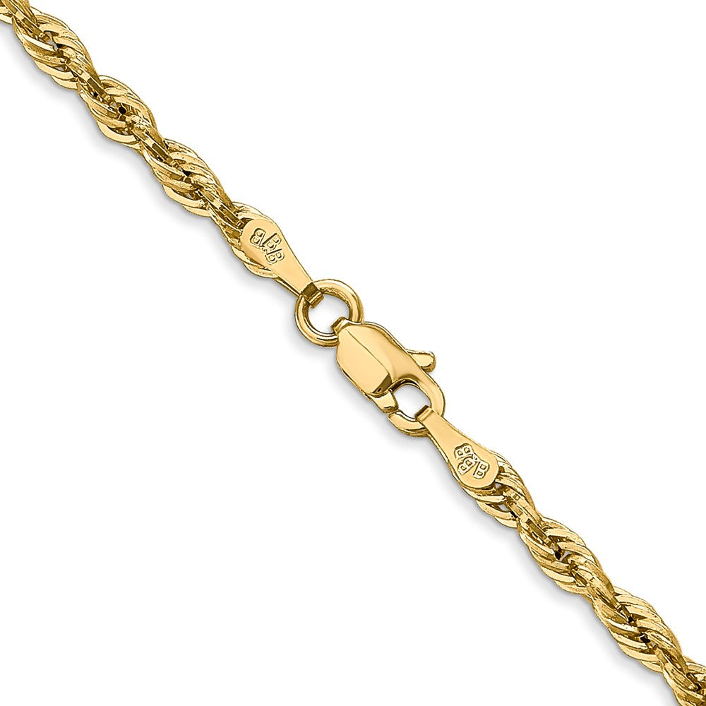 10k Yellow Gold 2.8 mm Semi-Solid Rope Chain