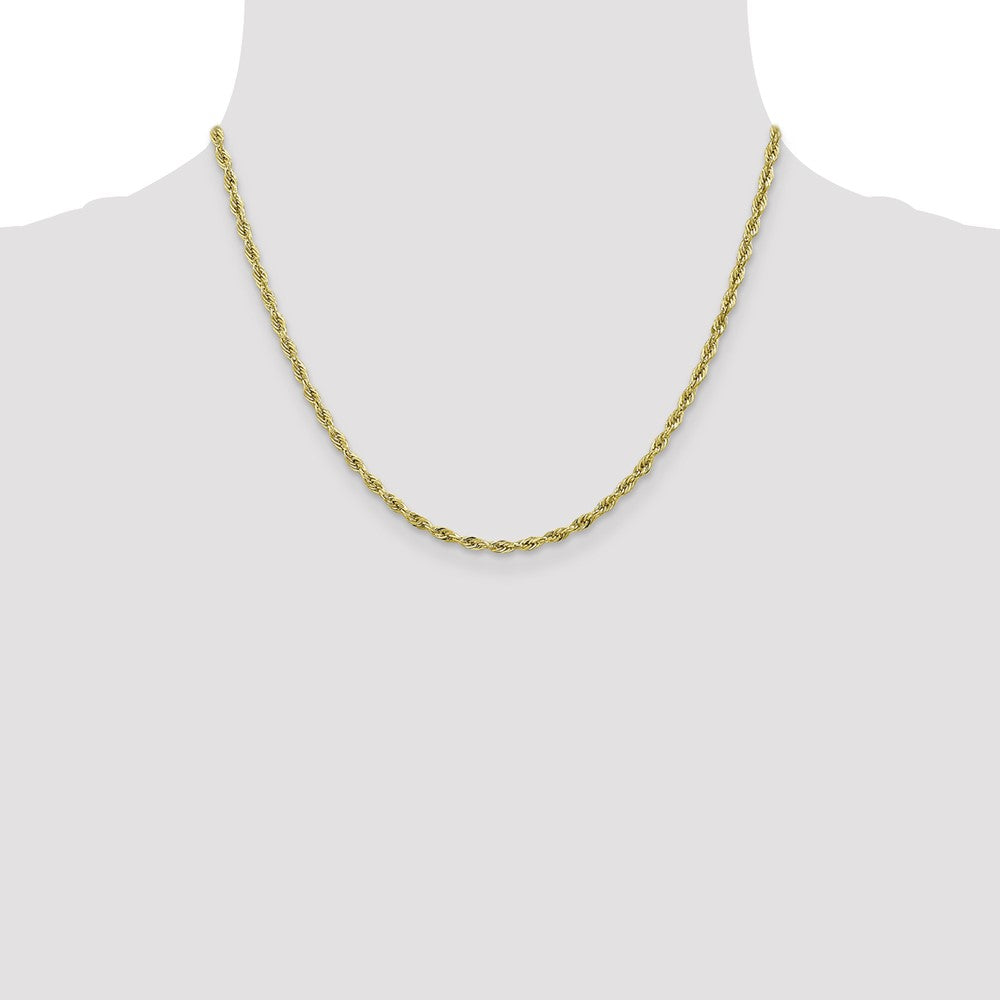 10k Yellow Gold 2.8 mm Semi-Solid Rope Chain