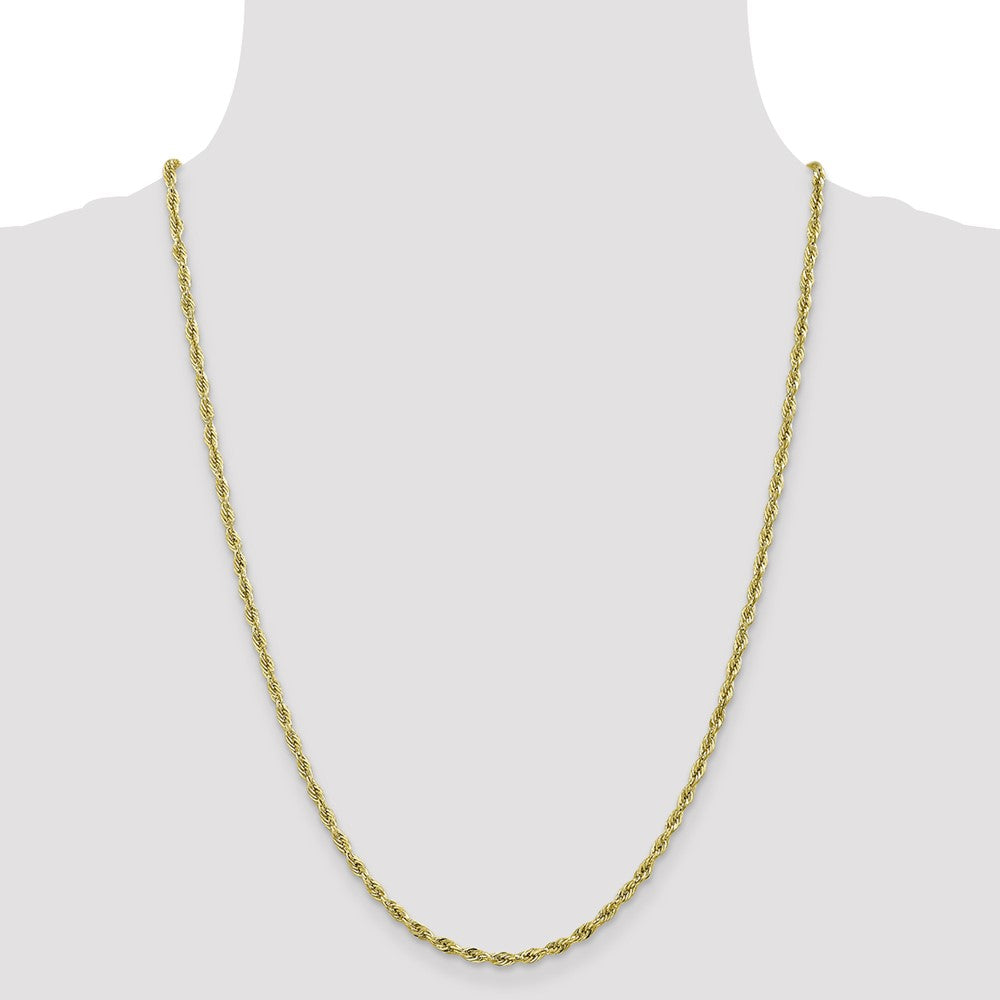 10k Yellow Gold 2.8 mm Semi-Solid Rope Chain