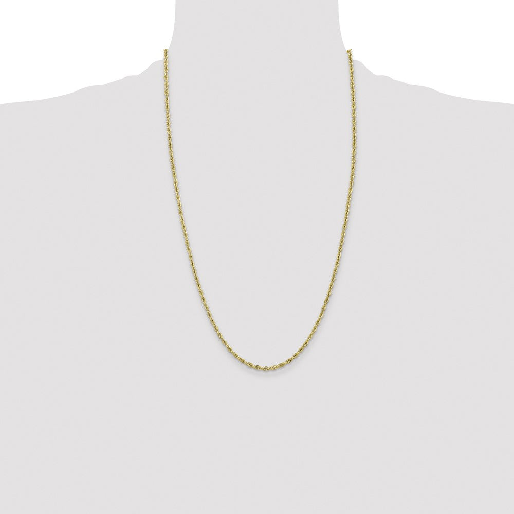10k Yellow Gold 2.8 mm Semi-Solid Rope Chain