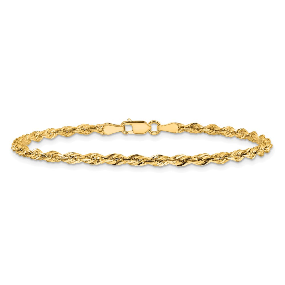 10k Yellow Gold 2.8 mm Semi-Solid Rope Bracelet (1.27 grams)