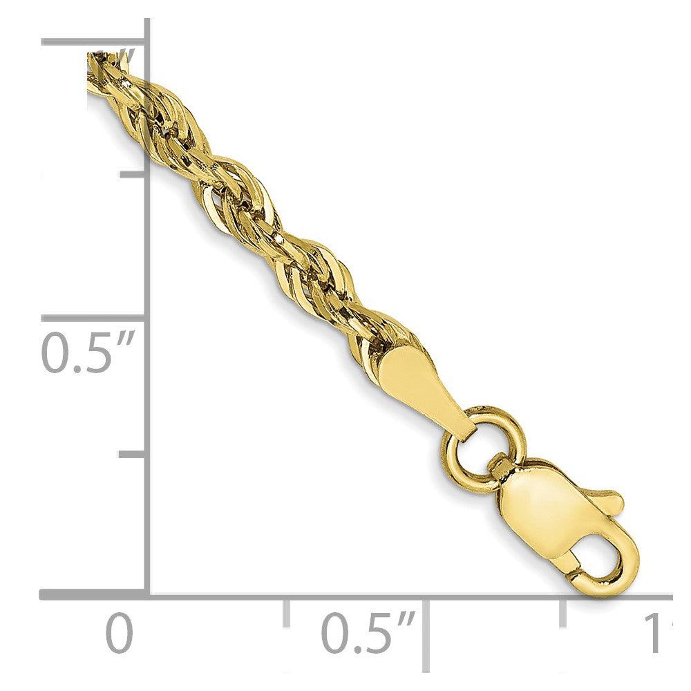 10k Yellow Gold 2.8 mm Semi-Solid Rope Bracelet (1.27 grams)