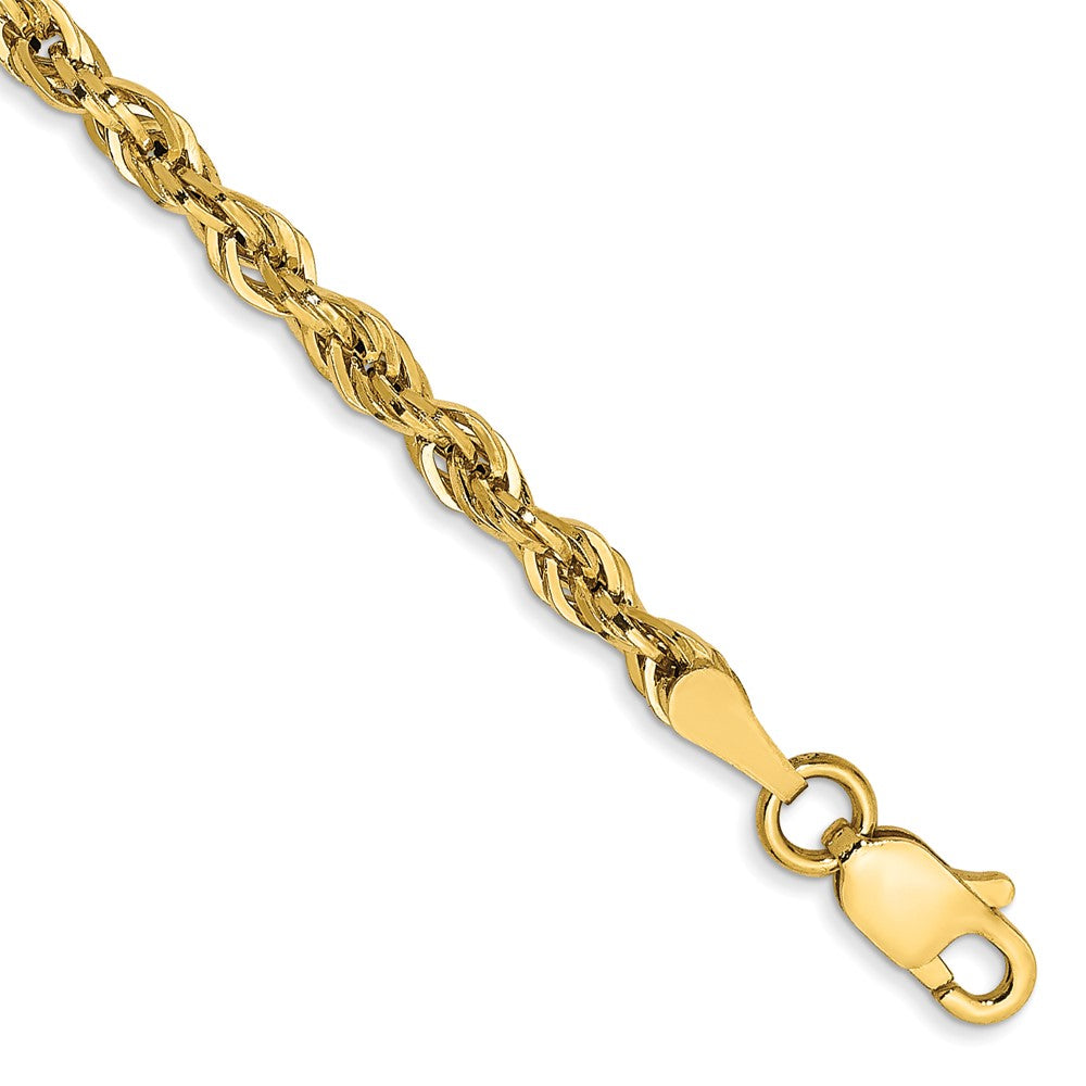 10k Yellow Gold 2.8 mm Semi-Solid Rope Bracelet (1.27 grams)