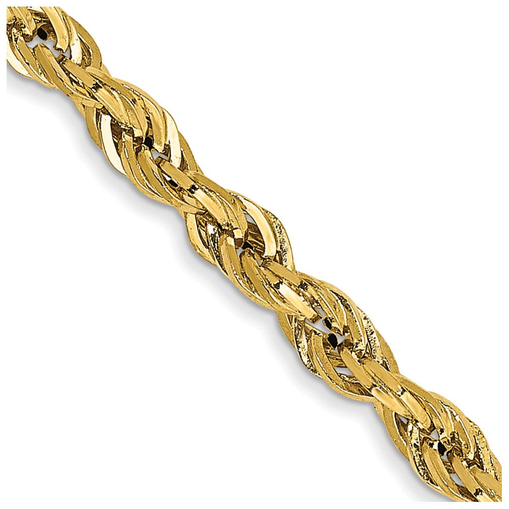 10k Yellow Gold 2.8 mm Semi-Solid Rope Chain