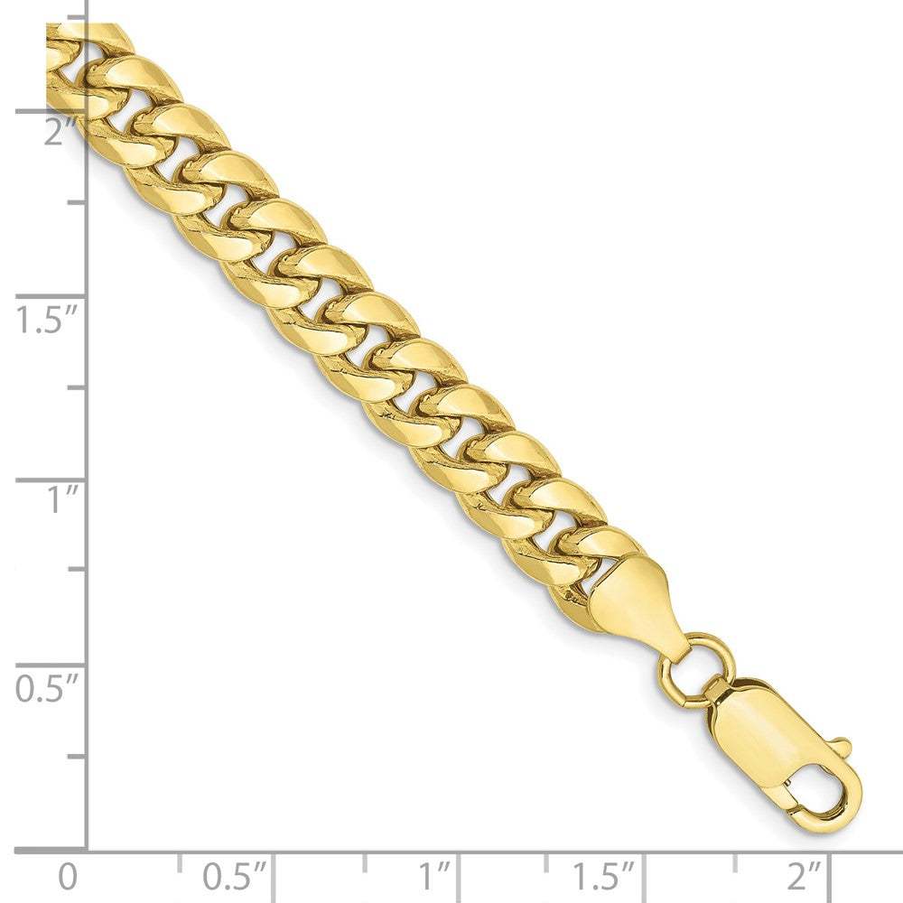 10k Yellow Gold 6.75 mm Semi-Solid Miami Cuban Bracelet (7.58 grams)