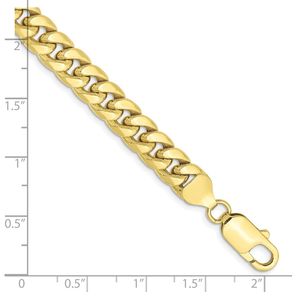 10k Yellow Gold 7.3 mm Semi-Solid Miami Cuban Bracelet (9.71 grams)