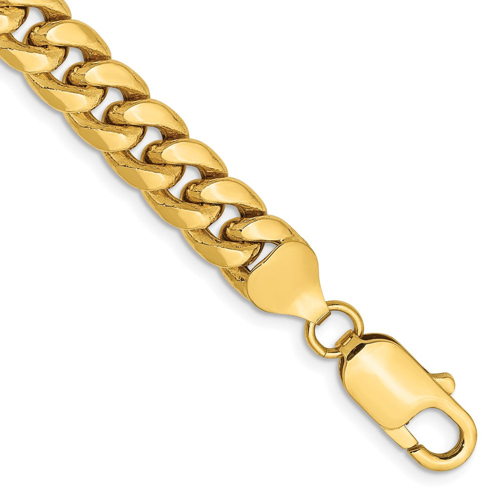 10k Yellow Gold 7.3 mm Semi-Solid Miami Cuban Bracelet (9.71 grams)