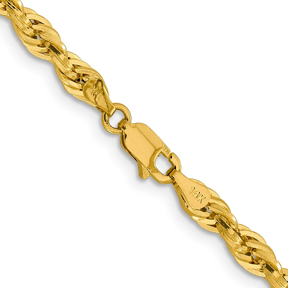 10k Yellow Gold 4.25 mm Semi-Solid Rope Chain