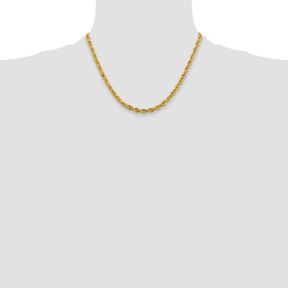 10k Yellow Gold 4.25 mm Semi-Solid Rope Chain