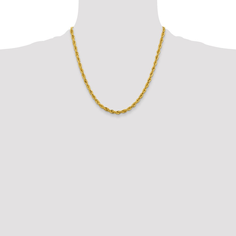 10k Yellow Gold 4.25 mm Semi-Solid Rope Chain