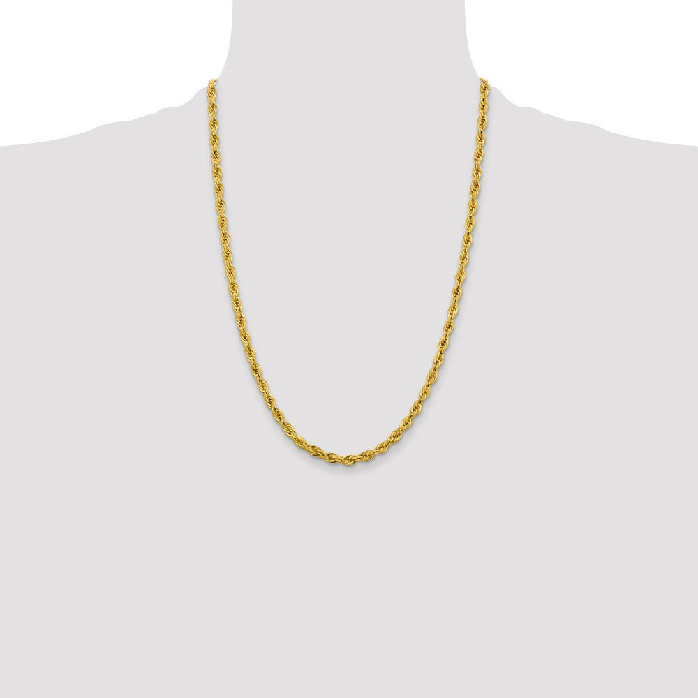 10k Yellow Gold 4.25 mm Semi-Solid Rope Chain