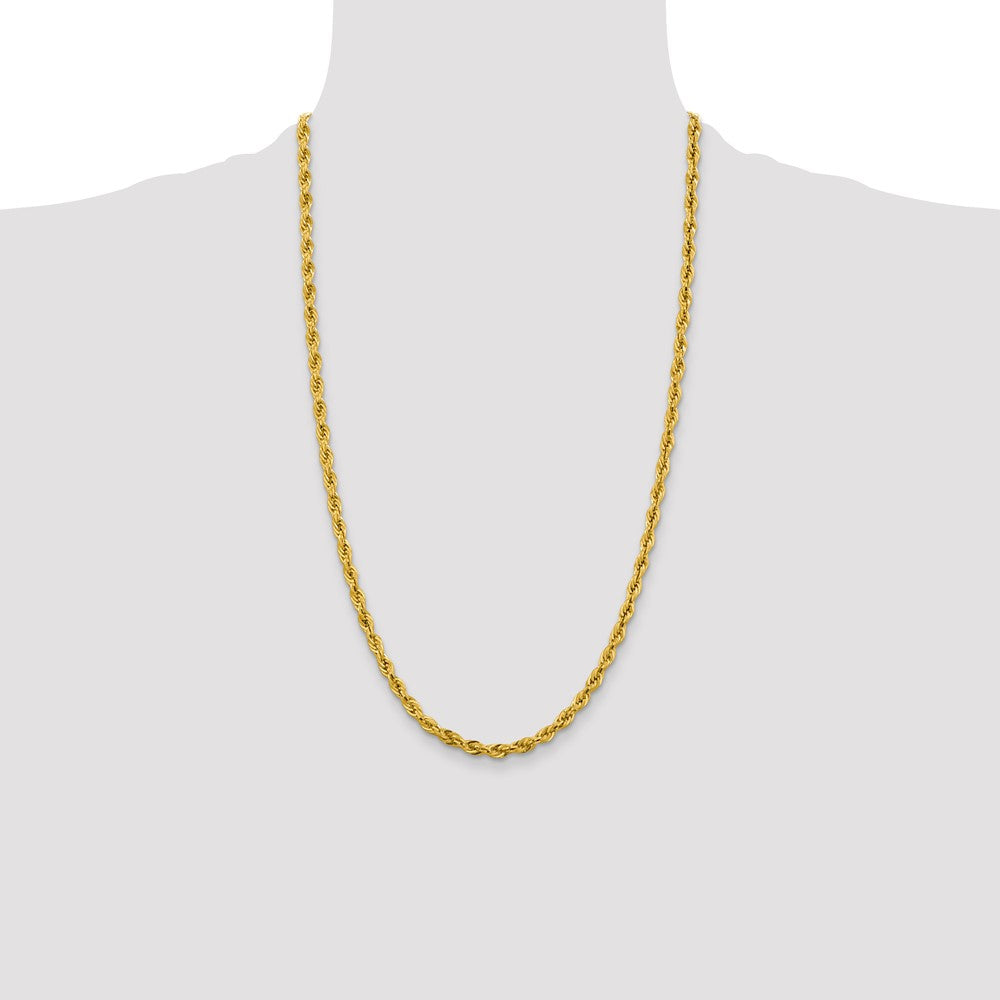 10k Yellow Gold 4.25 mm Semi-Solid Rope Chain