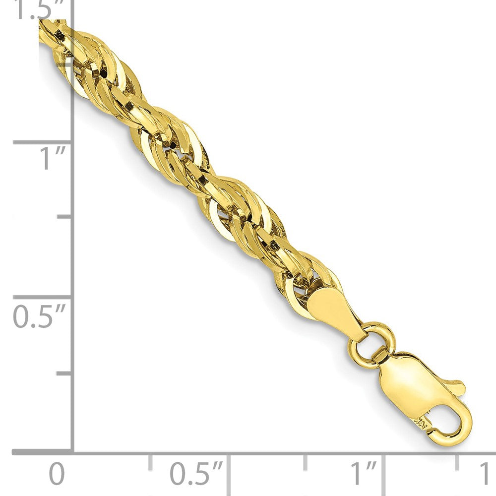 10k Yellow Gold 4.25 mm Semi-Solid Rope Bracelet (2.09 grams)