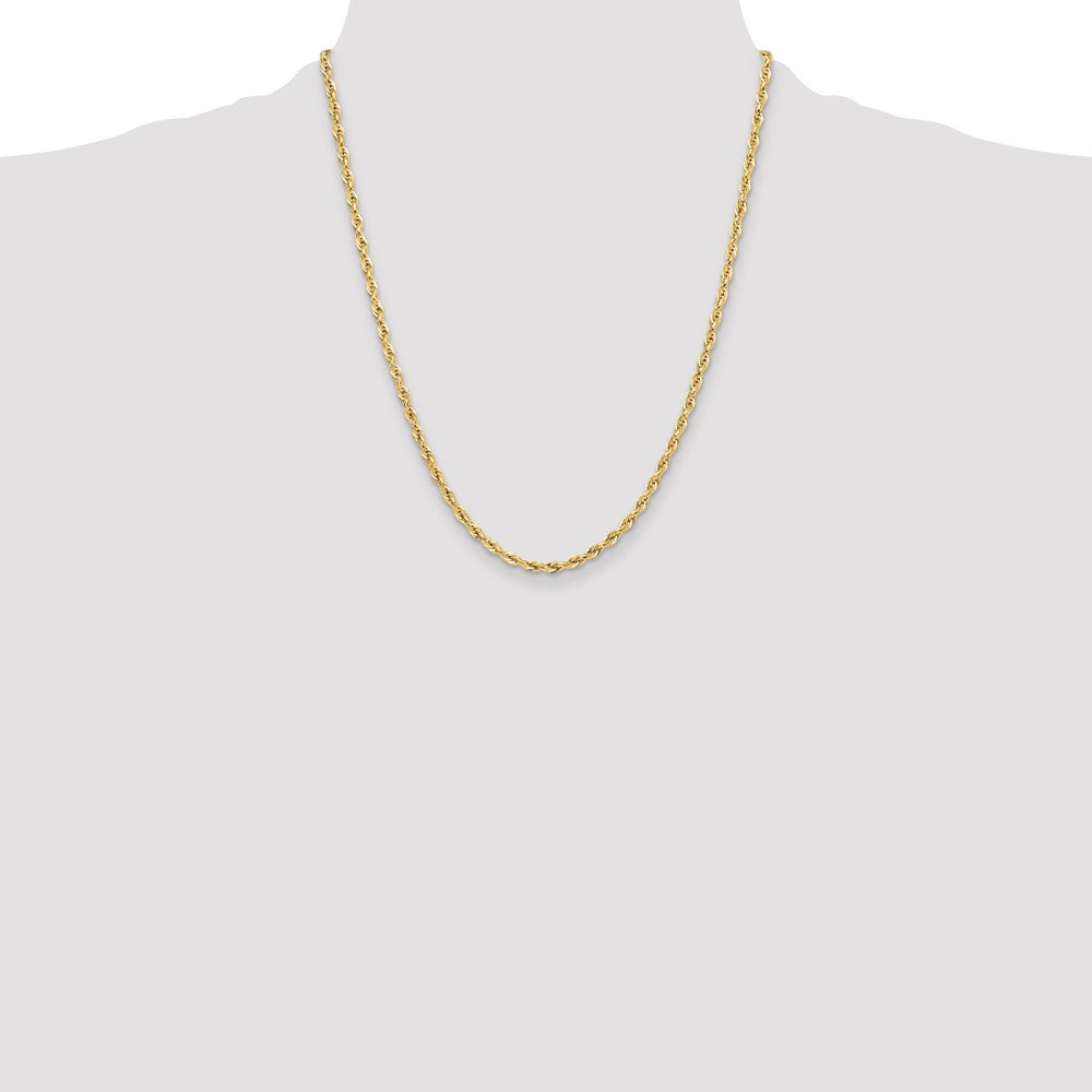 10k Yellow Gold 3.5 mm Semi-Solid Rope Chain