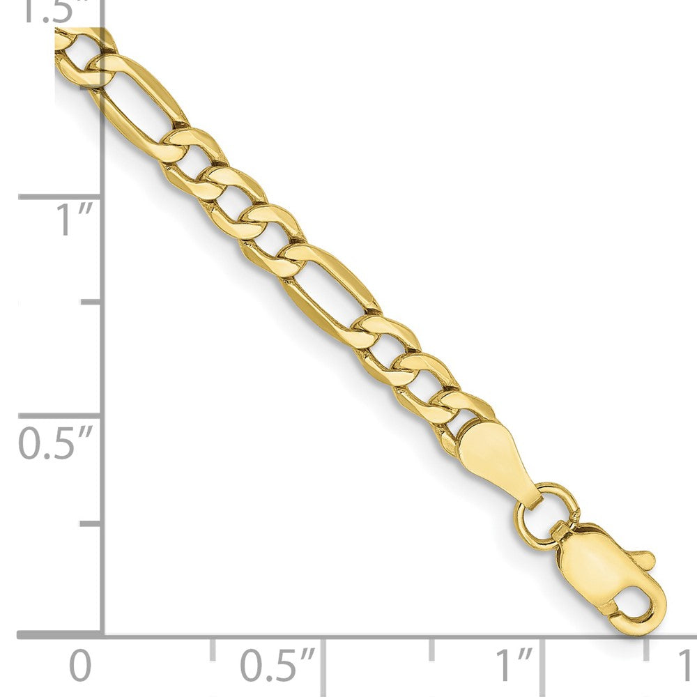 10k Yellow Gold 3.5 mm Semi-Solid Figaro Bracelet (1.42 grams)