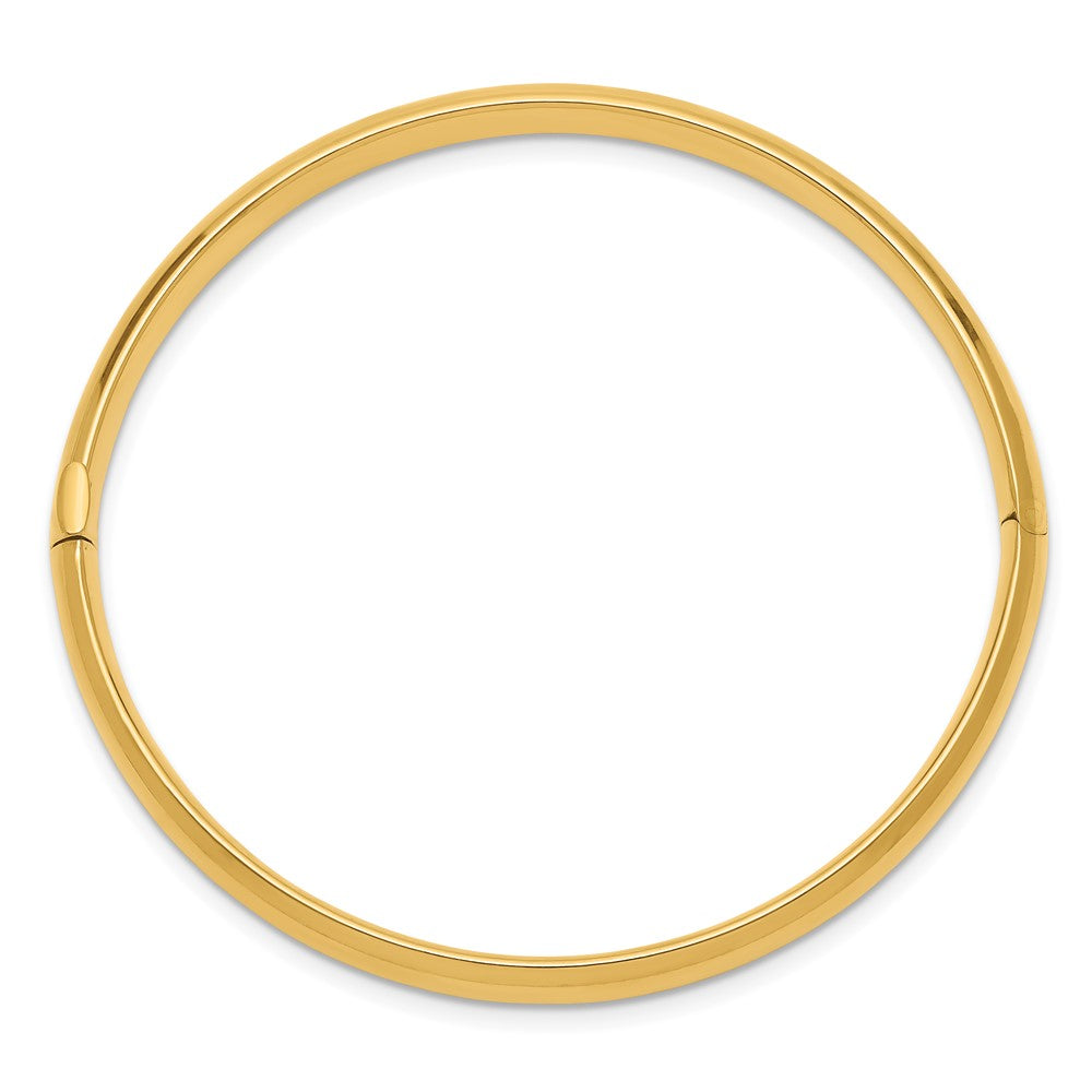 10k Yellow Gold 5 mm 3/1 Polished Hinged Baby Bangle (3.98 grams)