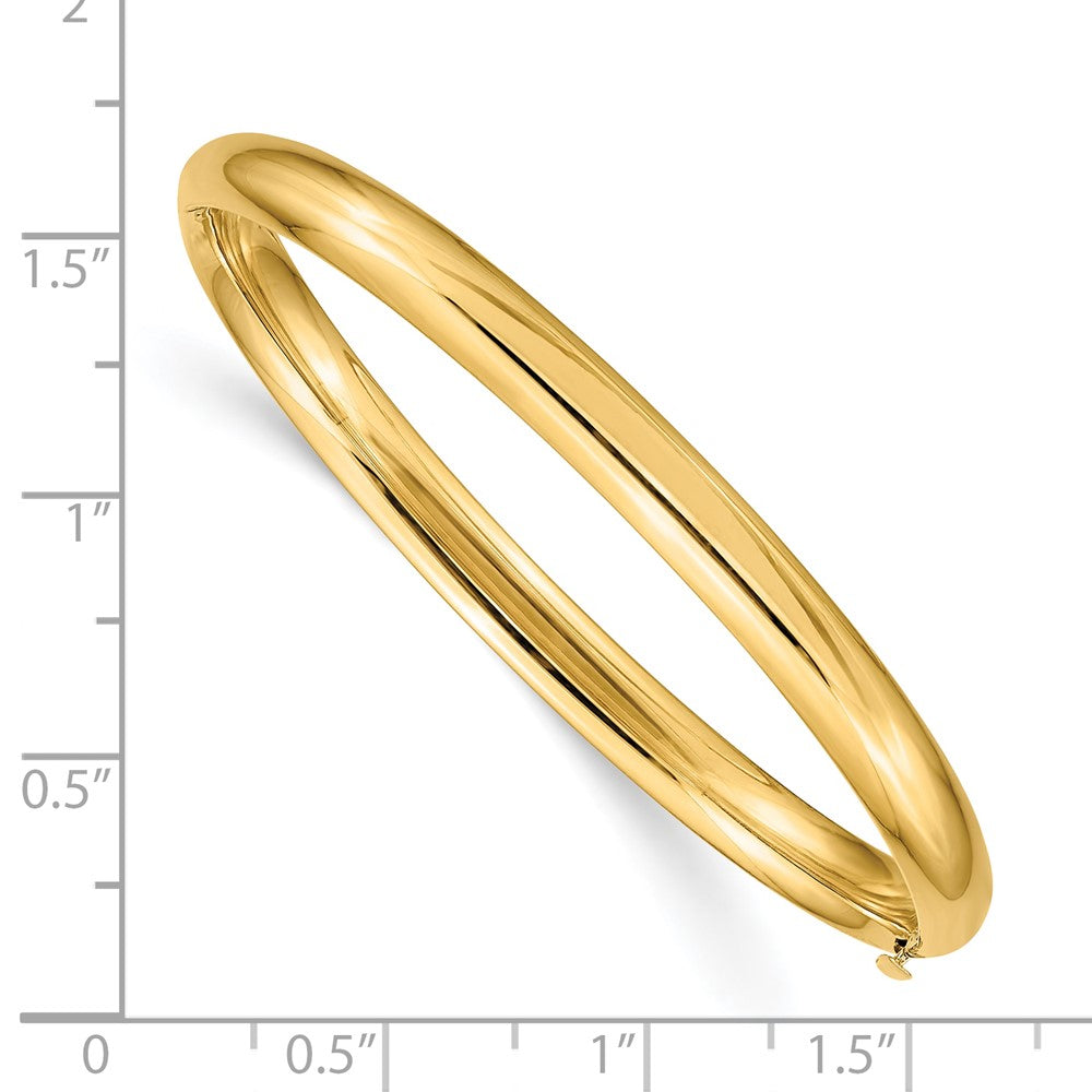 10k Yellow Gold 5 mm 3/1 Polished Hinged Baby Bangle (3.98 grams)