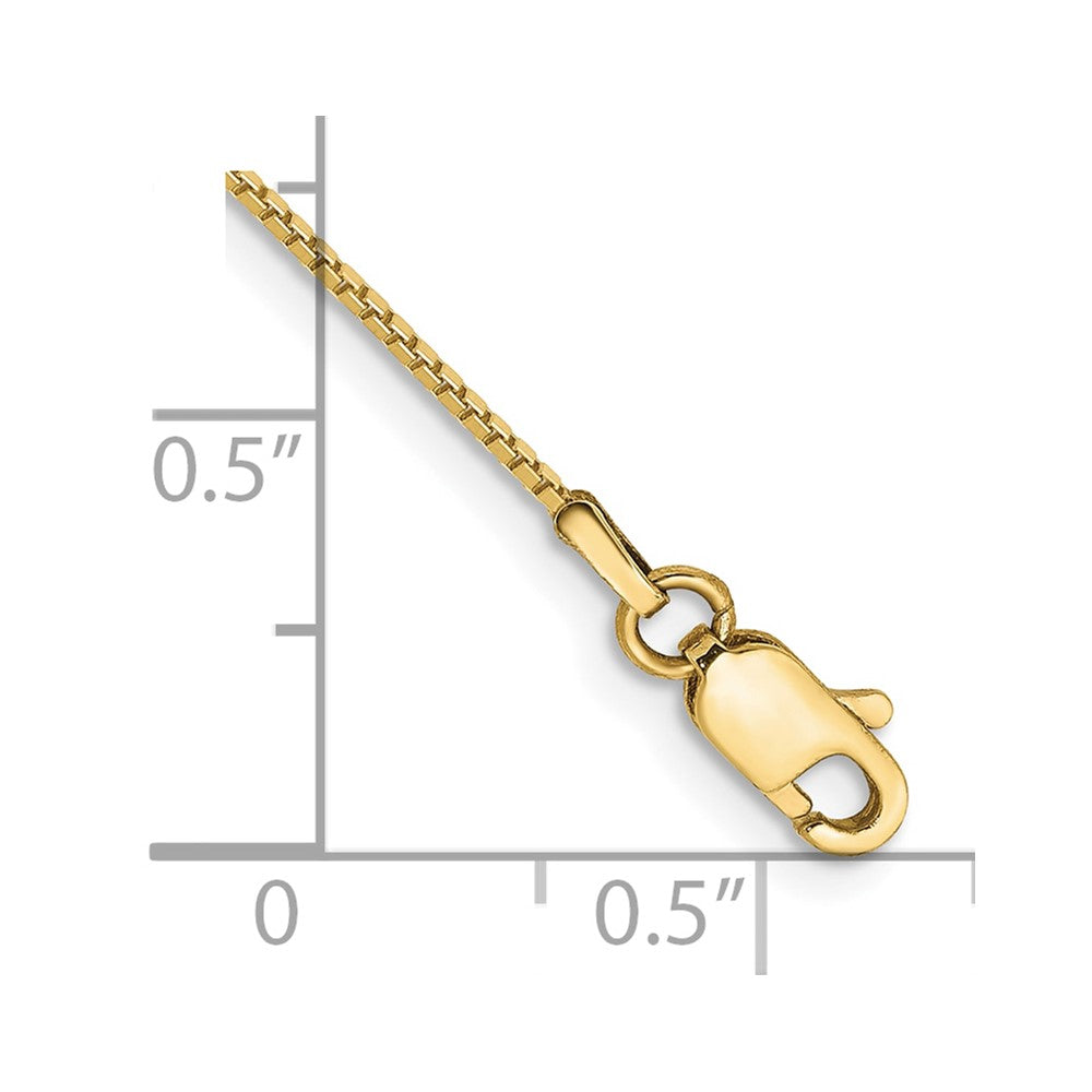 10k Yellow Gold 0.9 mm Box Chain Anklet (1.39 grams)