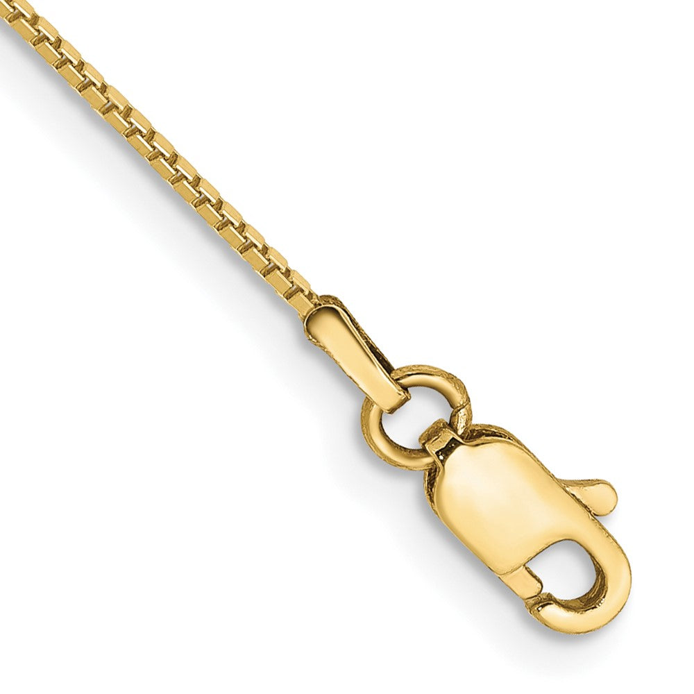 10k Yellow Gold 0.9 mm Box Chain Anklet (1.39 grams)