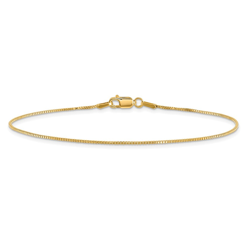 10k Yellow Gold 0.95 mm Box Chain Anklet (1.47 grams)