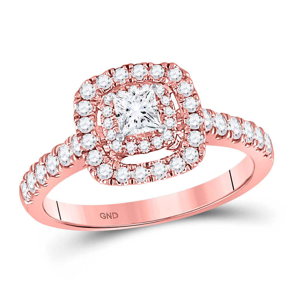 Gold Solitaire Bridal Wedding Engagement Ring 3/4 Cttw Princess Natural Diamond Womens