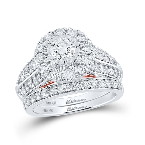 Gold Solitaire Bridal Wedding Ring Band Set Cttw Round Natural Diamo