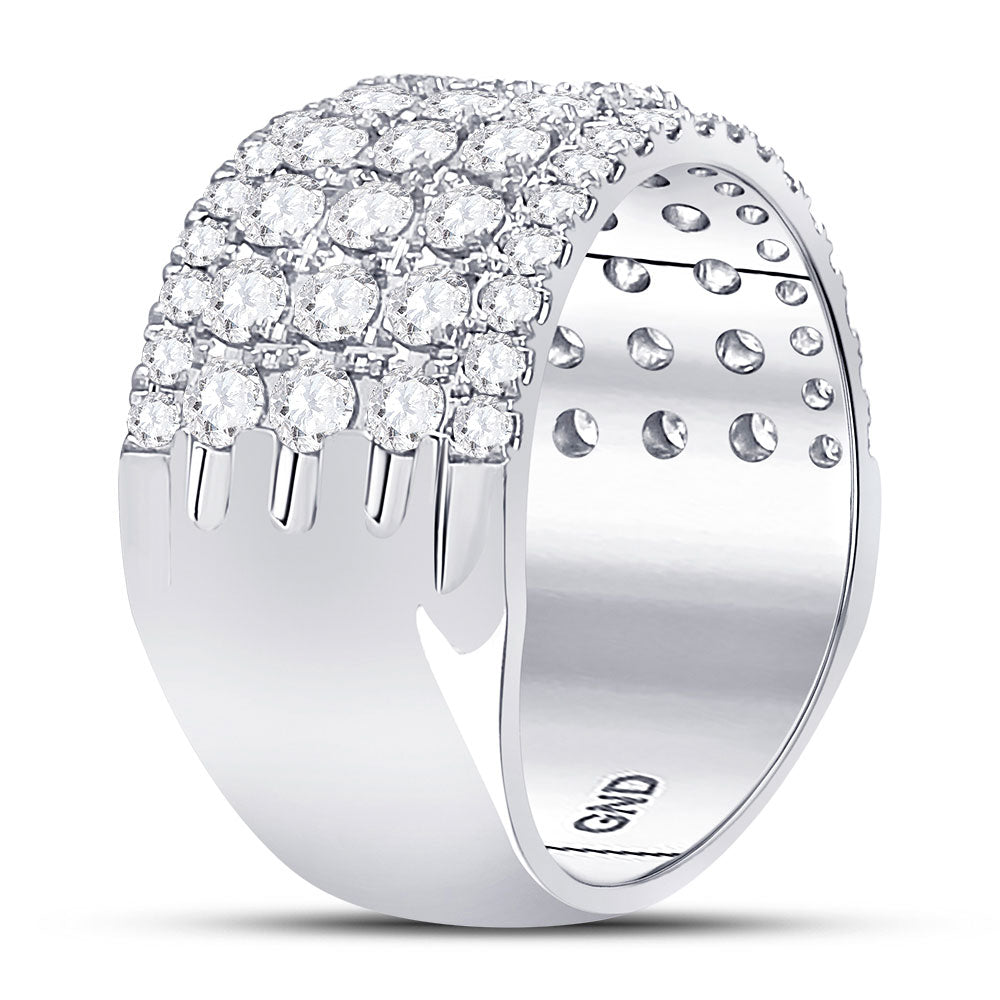 10kt White Gold Womens Round Diamond Band Ring 2 Cttw