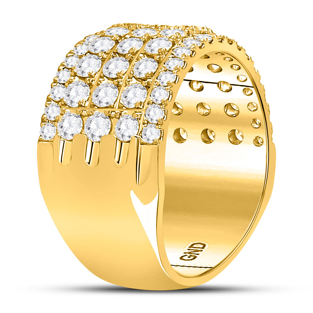 10kt Yellow Gold Womens Round Diamond Band Ring 2 Cttw