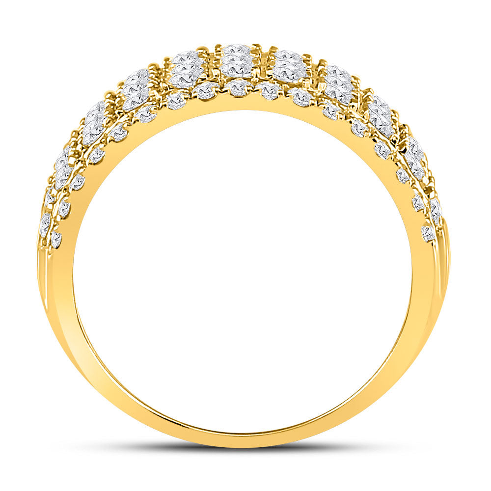 10kt Yellow Gold Womens Round Diamond Band Ring 2 Cttw