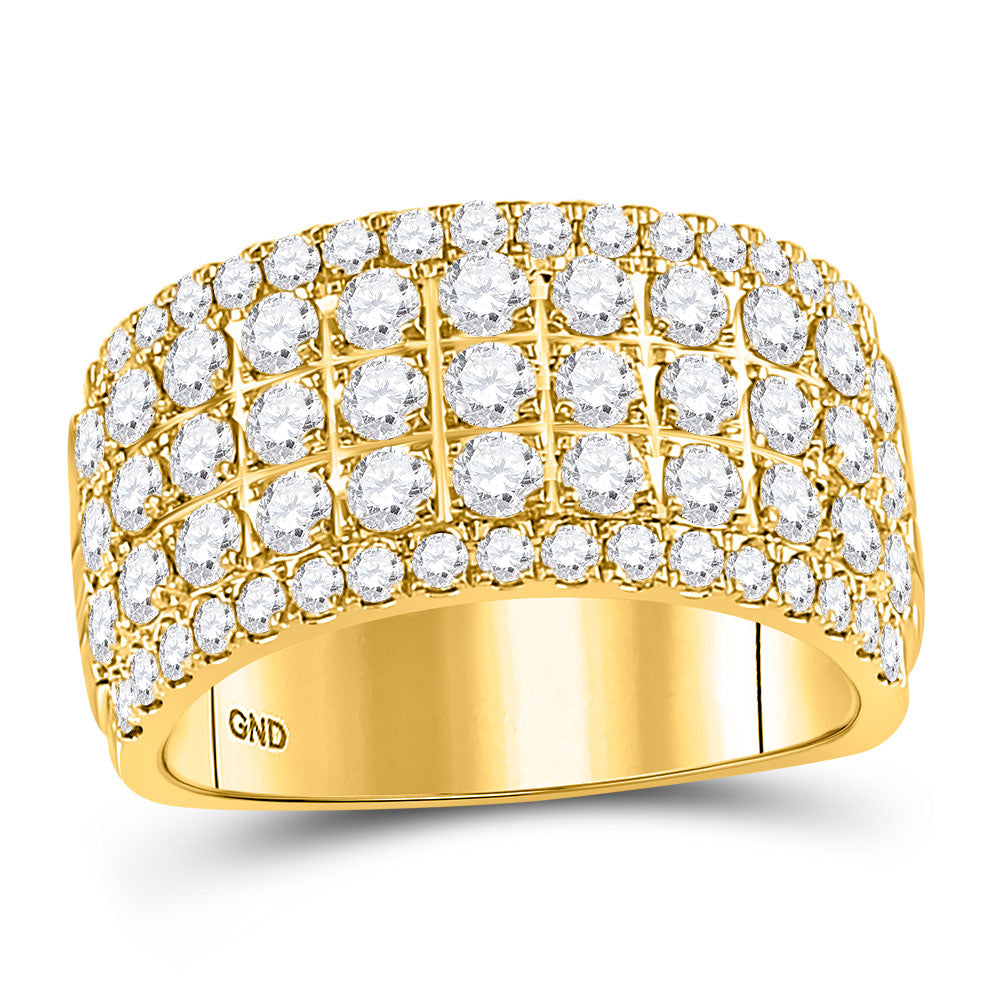 10kt Yellow Gold Womens Round Diamond Band Ring 2 Cttw