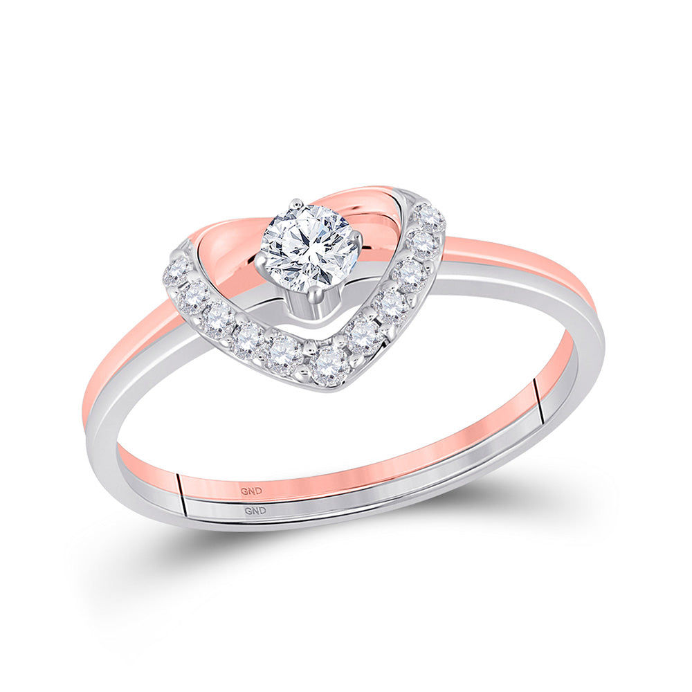 1/4 CT. T.W. Diamond Heart-Shaped Promise Ring, Color: White