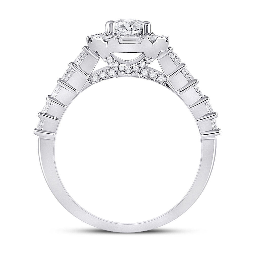 14kt White Gold Round Diamond Solitaire Bridal Wedding Engagement Ring 2 Cttw