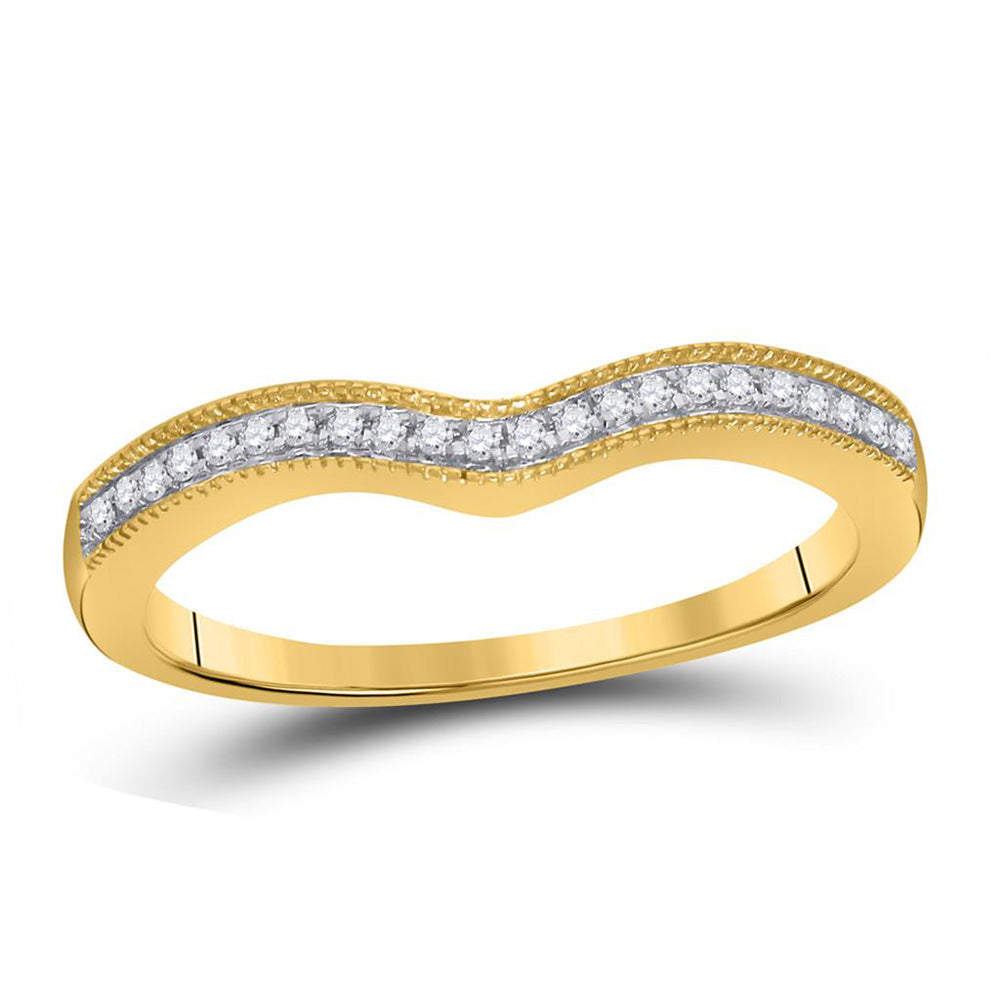 Gold Enhancer Wrap Wedding Band 1/12 Cttw Round Natural Diamond Womens