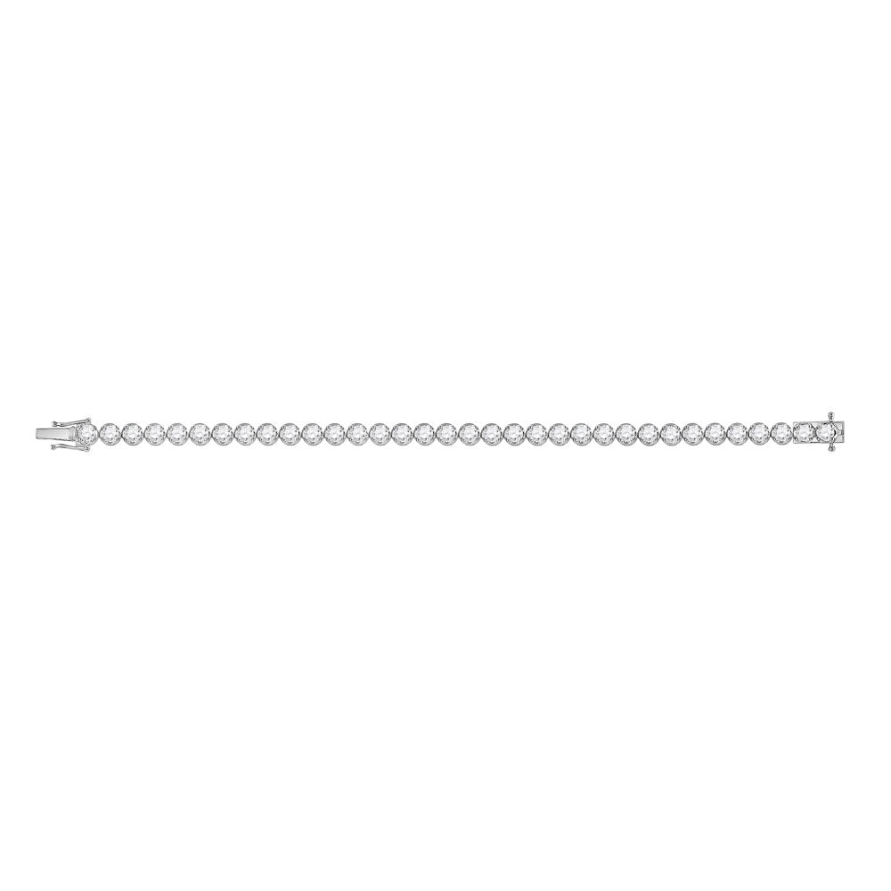 14kt White Gold Womens Round Diamond Tennis Bracelet 6 Cttw