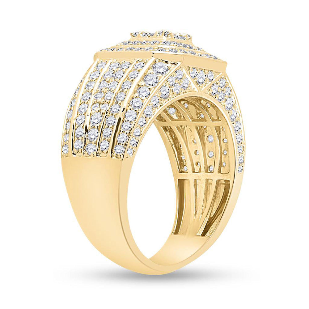 14kt Yellow Gold Mens Baguette Diamond Square Ring 2-1/2 Cttw