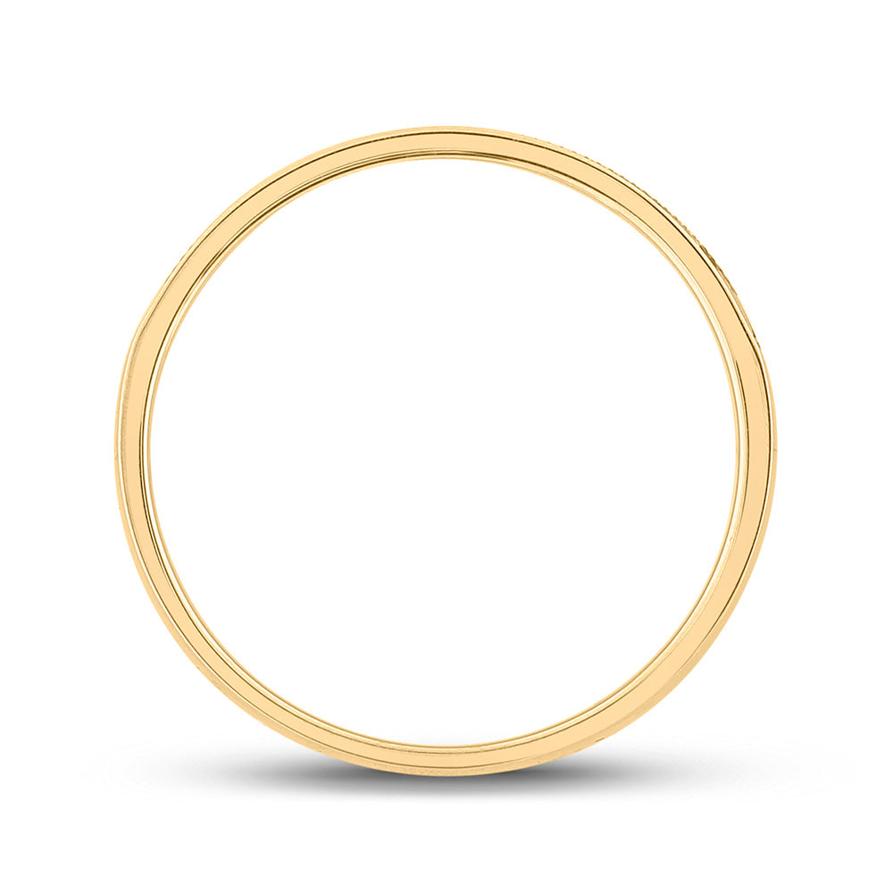 14kt Yellow Gold Mens Round Diamond Wedding Band Ring 1/4 Cttw