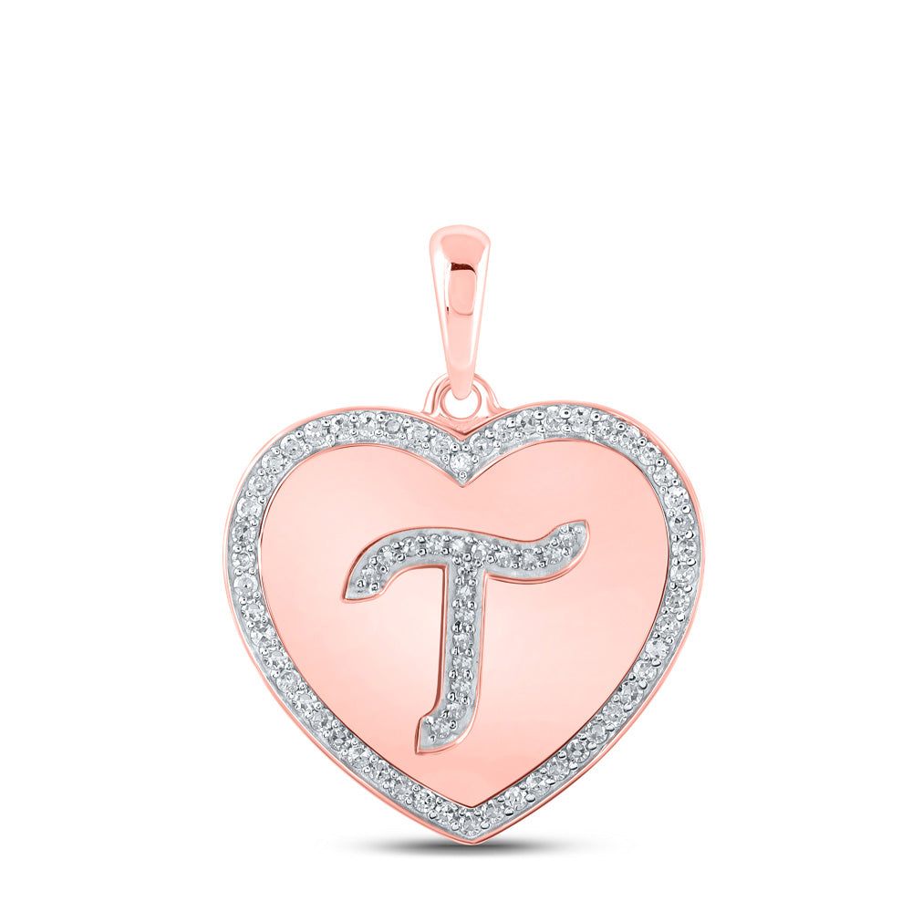 10kt Quarter carat diamond heart I love you shops pendant