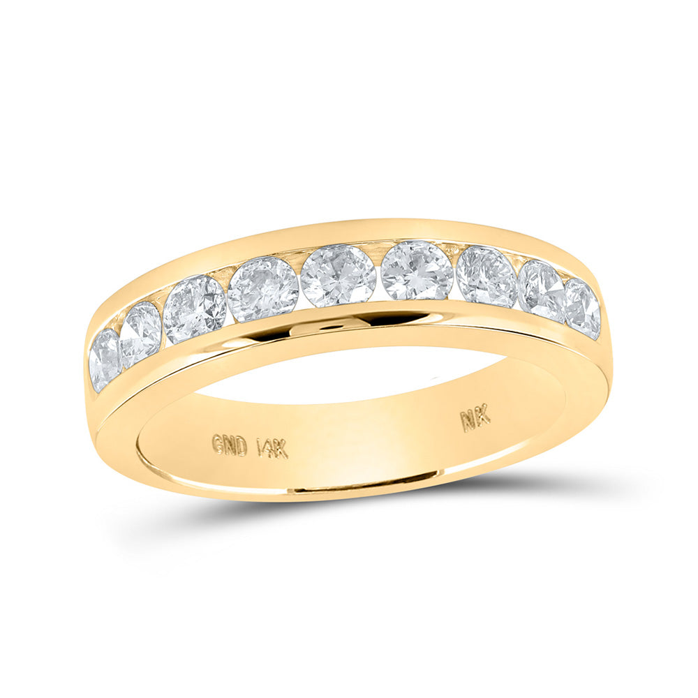 14kt Yellow Gold Womens Round Diamond Band Ring 7/8 Cttw