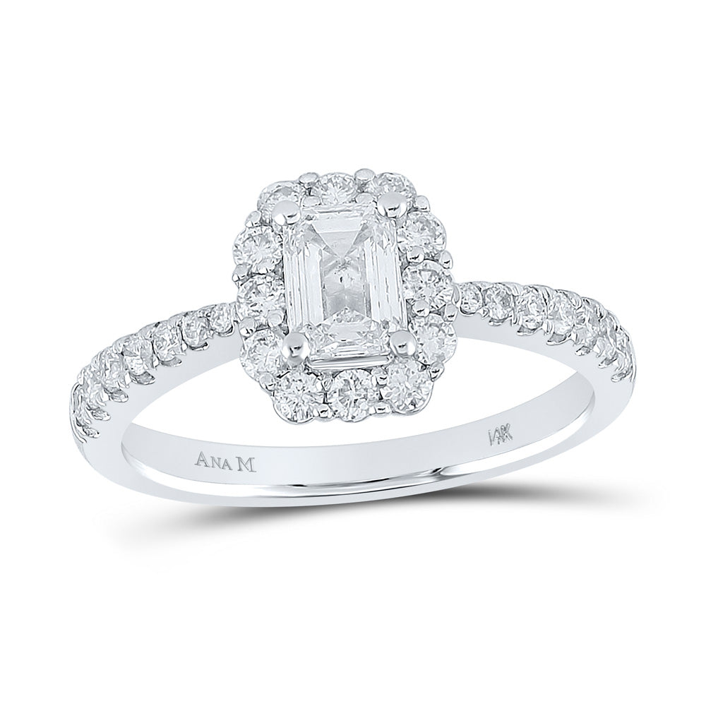 Gold Halo Bridal Wedding Engagement Ring 1-1/4 Cttw Emerald Natural Diamond Womens