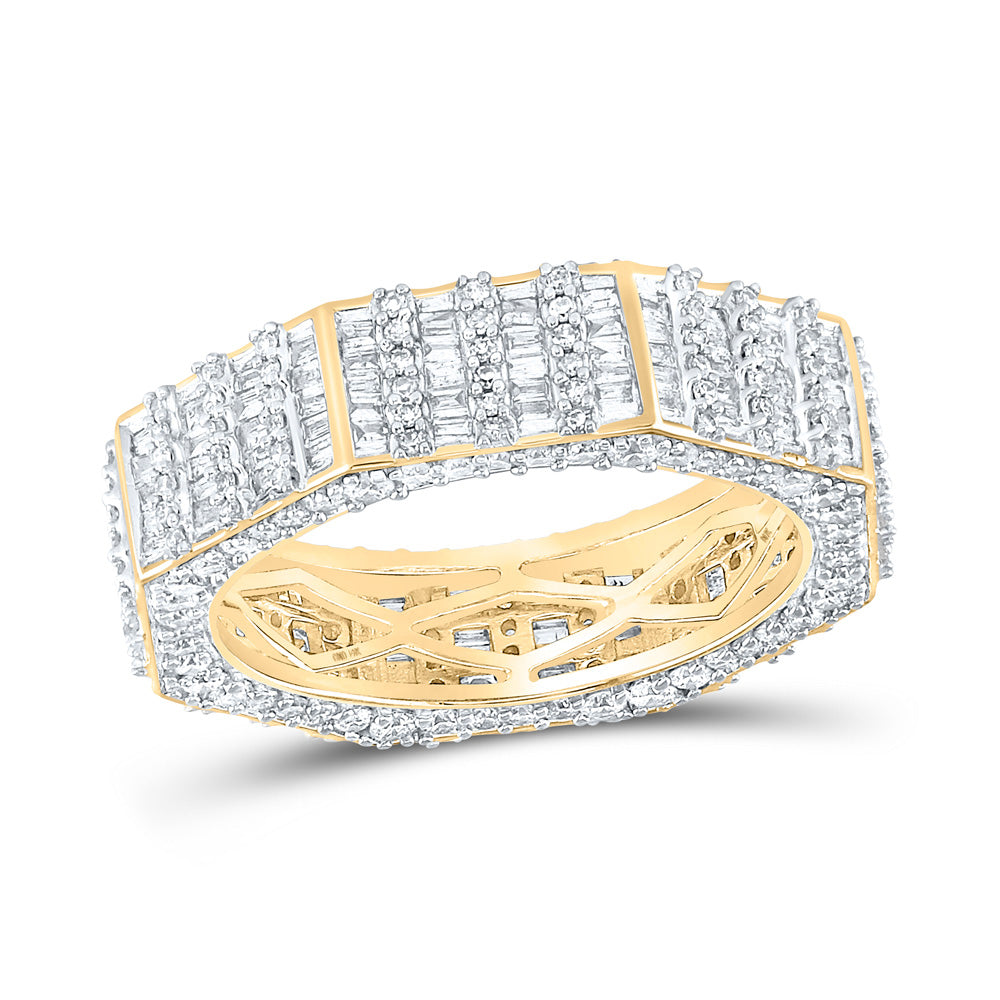 14kt Yellow Gold Mens Round Diamond Band Ring 2-5/8 Cttw