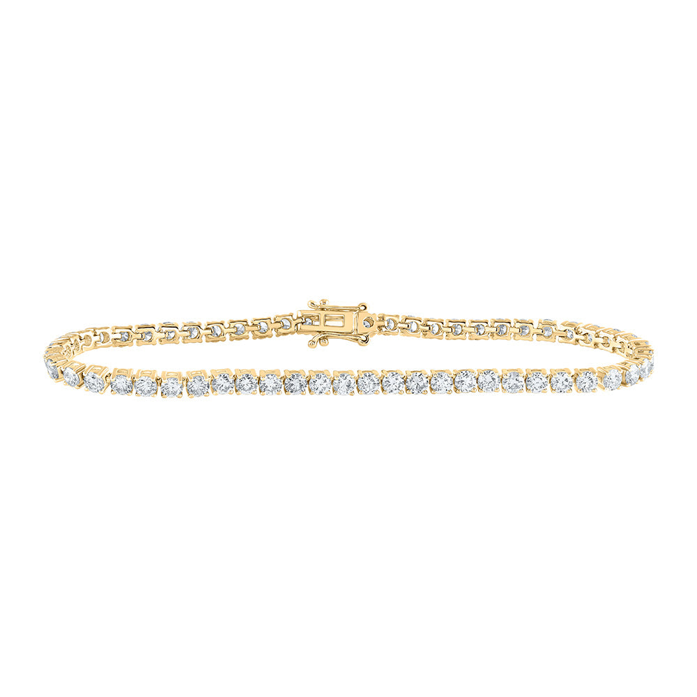 14kt Yellow Gold Womens Round Diamond Fashion Bracelet 6 Cttw
