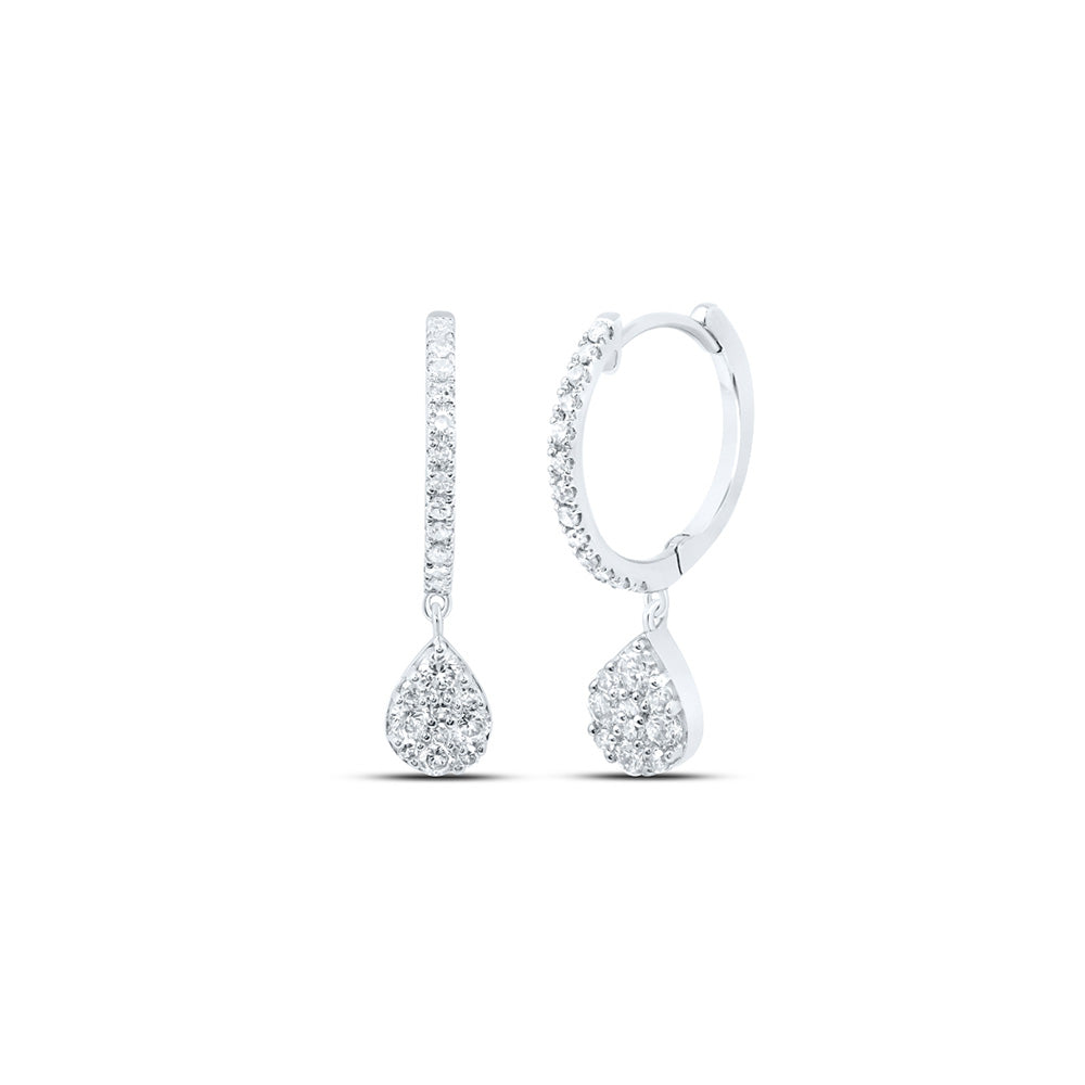 10KT WHITE GOLD DIAMOND (1/8CTW) & SAPPHIRE (3/8 CTW) EARRING - Lambert  Jewelers