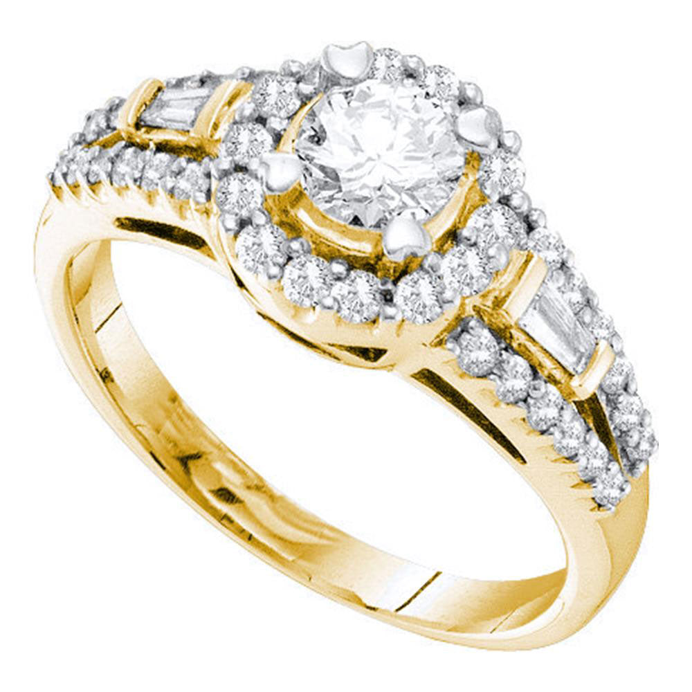 Gold Solitaire Bridal Wedding Engagement Ring 1 Cttw Round Natural Diamond Womens