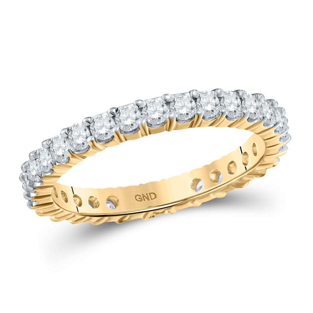 Gold Eternity Band Wedding Band 1/2 Cttw Round Natural Diamond Womens